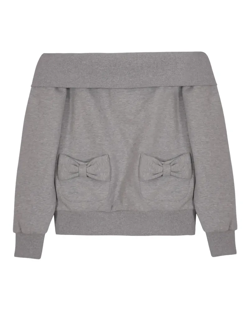 Sandy Liang Neston bow-detail sweatshirt - Grau Grau