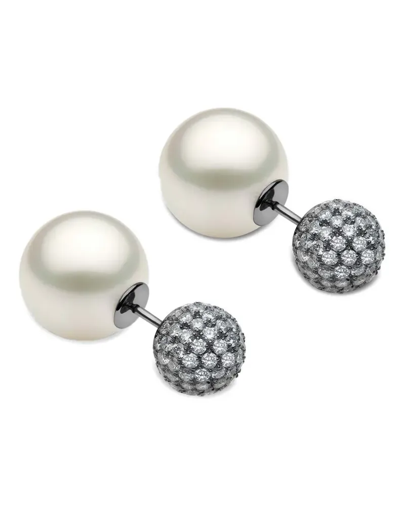 YOKO London south sea pearl diamond earrings - Schwarz Schwarz
