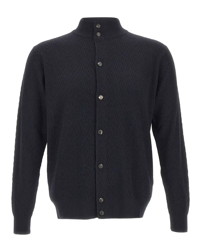 Filippo de Laurentiis Geometrisch gemusterter Cardigan - Blau Blau