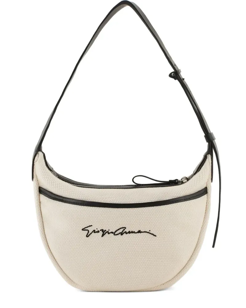 Giorgio Armani Schultertasche mit Logo-Stickerei - Nude Nude