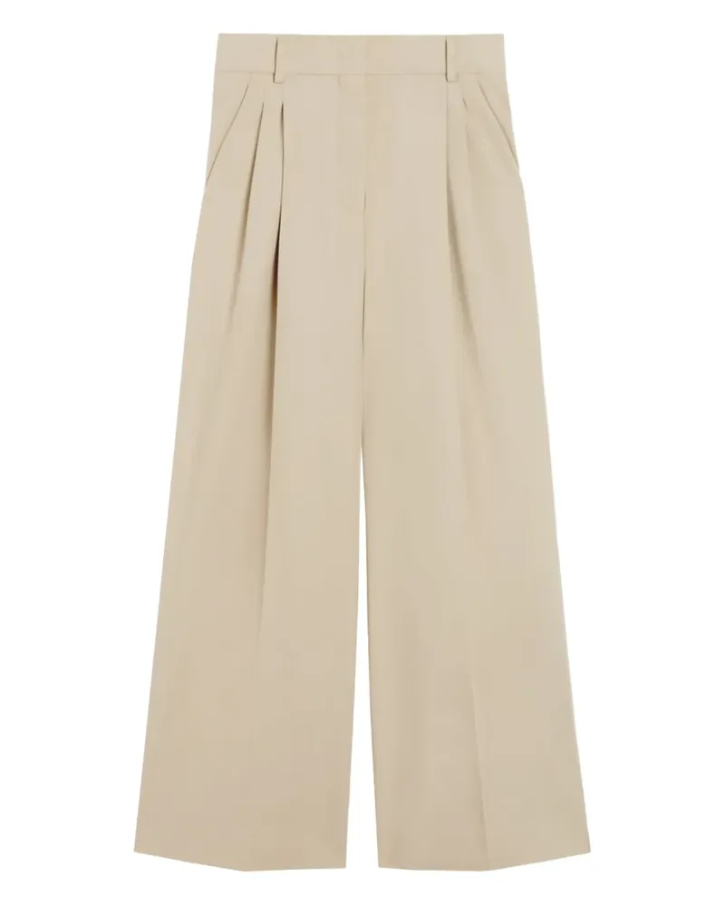 Max Mara Wide-Leg-Hose mit Bundfalten - Nude Nude