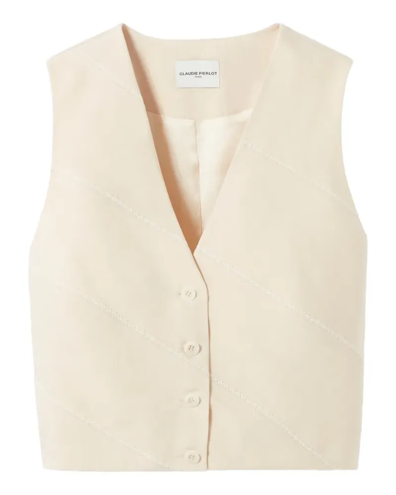 Claudie Pierlot button V-neck waistcoat - Nude Nude