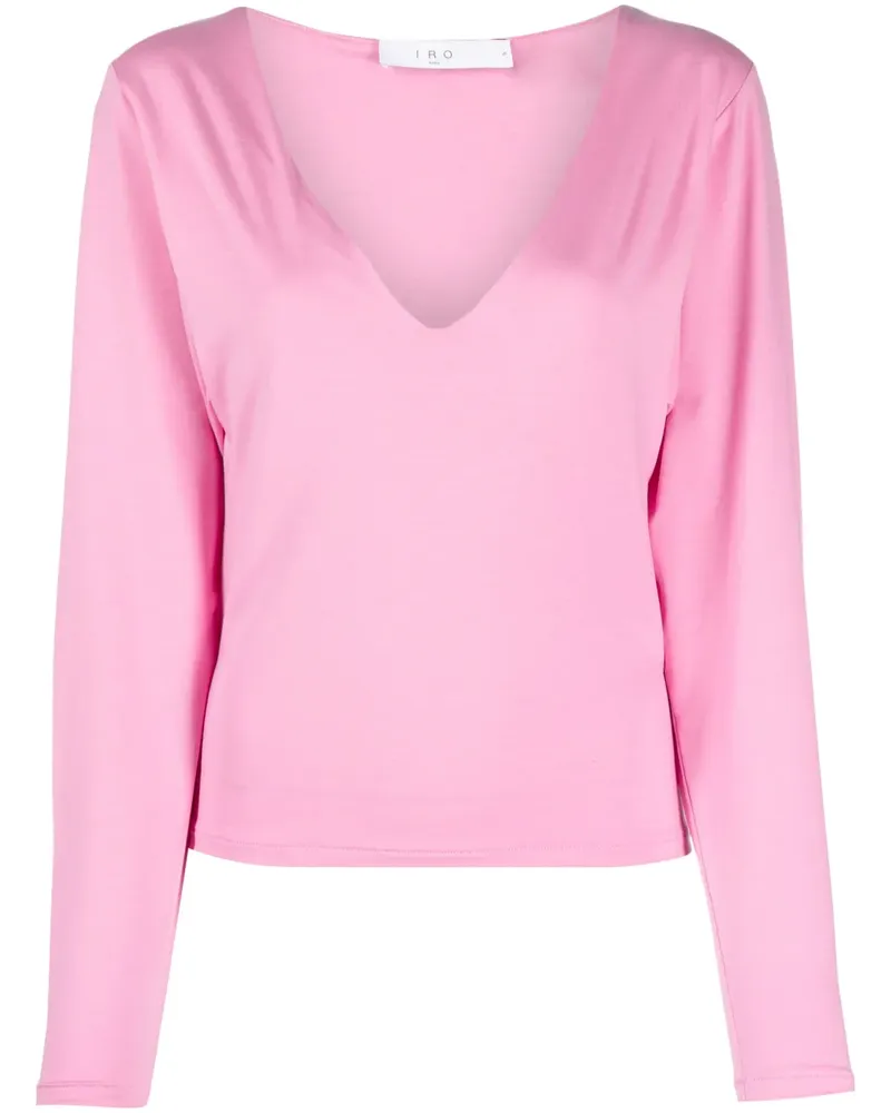 IRO T-Shirt mit tiefem V-Ausschnitt - Rosa Rosa