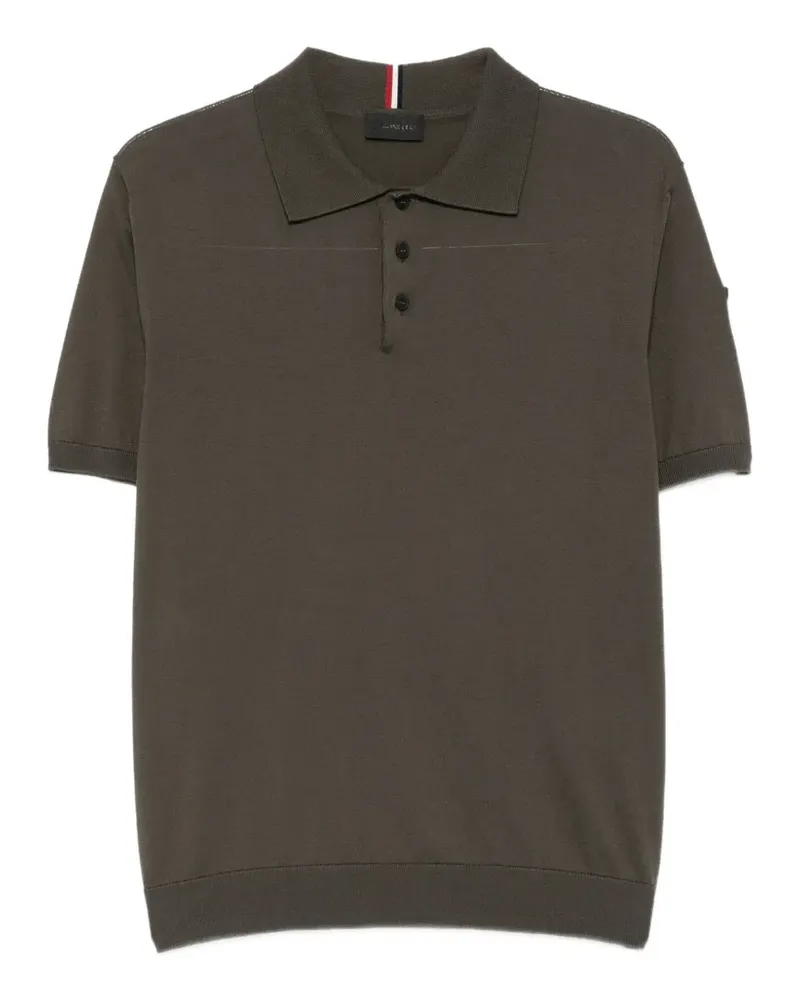 Moncler logo-patch short-sleeve polo shirt - Grün Grün