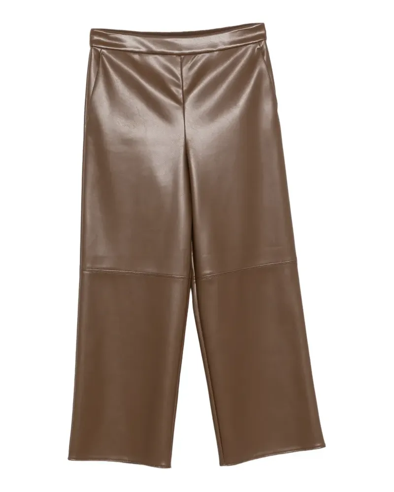 Max Mara Max Mara Cropped-Hose aus Faux-Leder - Braun Braun