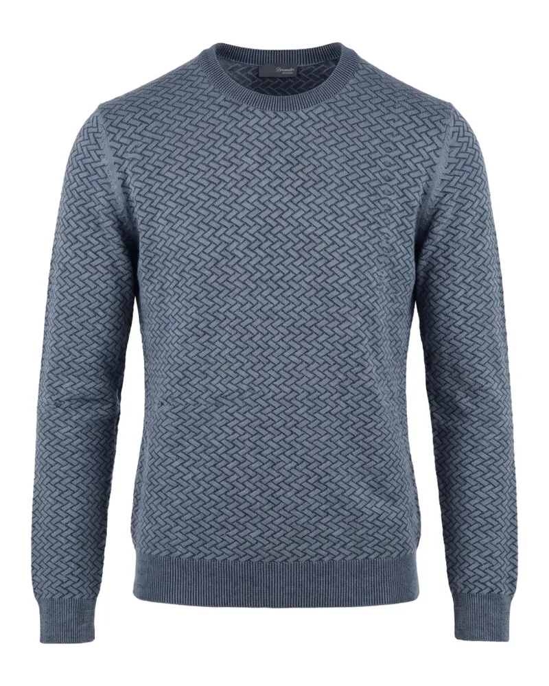 Drumohr  geometric-pattern merino sweater - Blau Blau