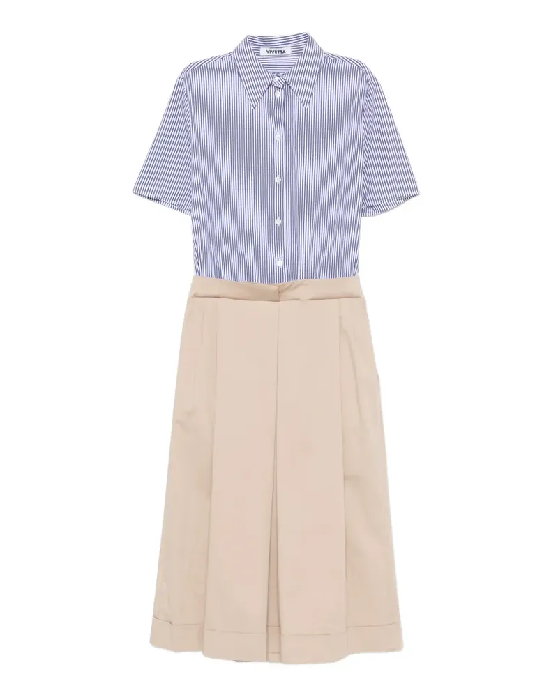 Vivetta striped pleated midi dress - Nude Nude