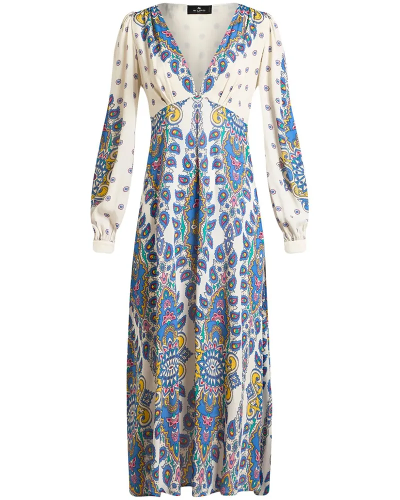 Etro Midikleid mit Paisley-Print - Weiß Weiß
