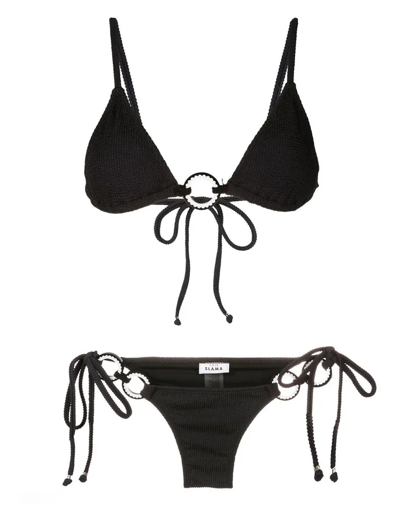Amir Slama Bikini mit Schnürung - Schwarz Schwarz
