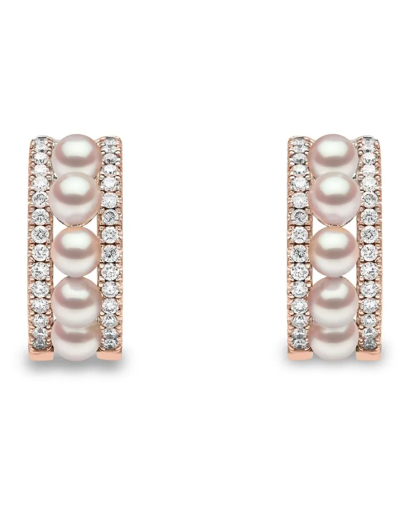 YOKO London 18kt Eclipse Rotgoldohrringe mit Akoya-Perlen und Diamanten - Rosa Rosa