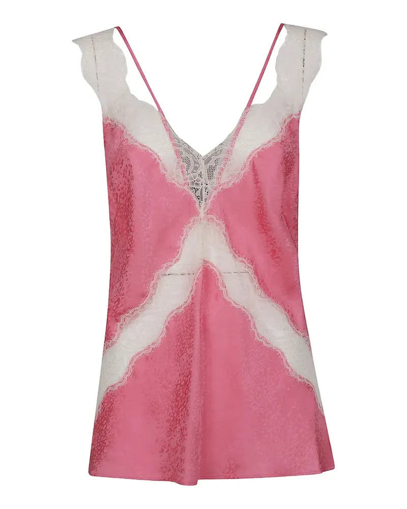 Pinko lace-trim jacquard top - Rosa Rosa