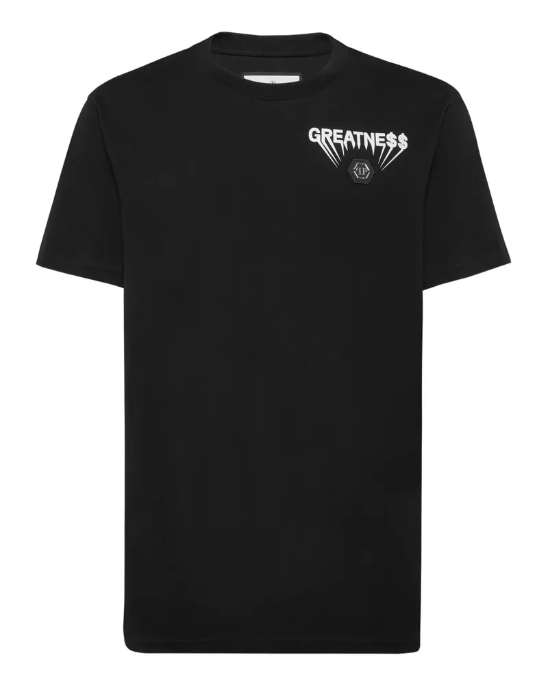 Philipp Plein T-Shirt mit Logo-Schild - Schwarz Schwarz