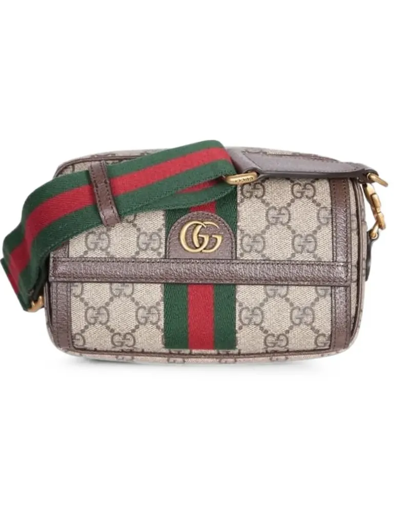 Gucci GG Supreme Web-stripe messenger bag - Nude Nude