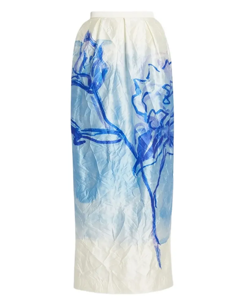 Erdem Maxirock mit Blumen-Print - Weiß Weiß