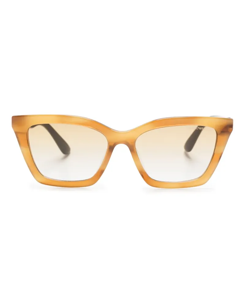 Emporio Armani Gestreifte Cat-Eye-Sonnenbrille - Nude Nude