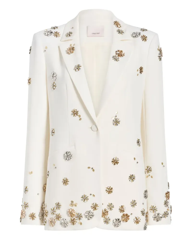 Cinq à Sept Karlie Blazer mit Blumenmuster - Weiß Weiß