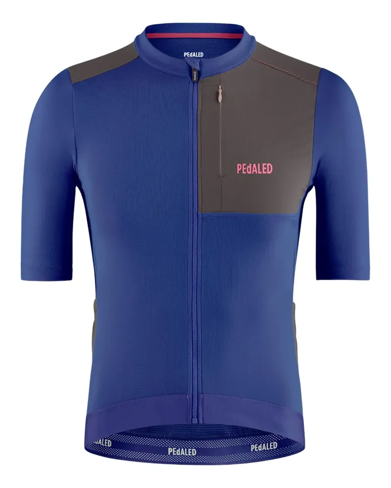 PEdALED Jersey in Colour-Block-Optik - Blau Blau