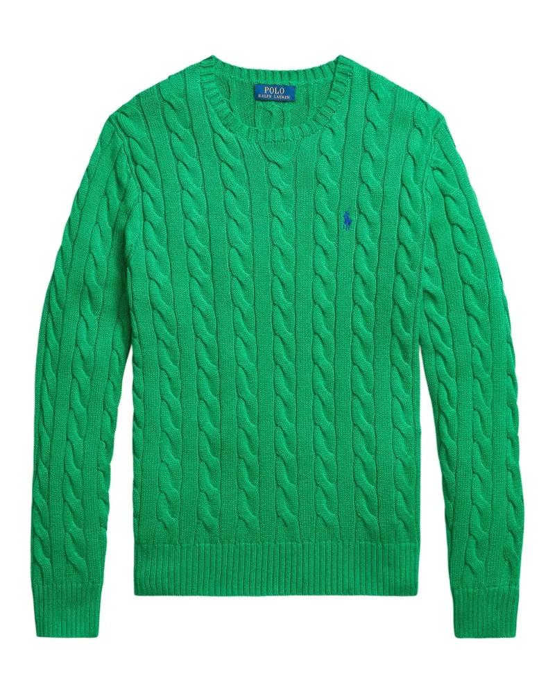 Ralph Lauren Pony Pullover mit Zopfmuster - Grün Grün