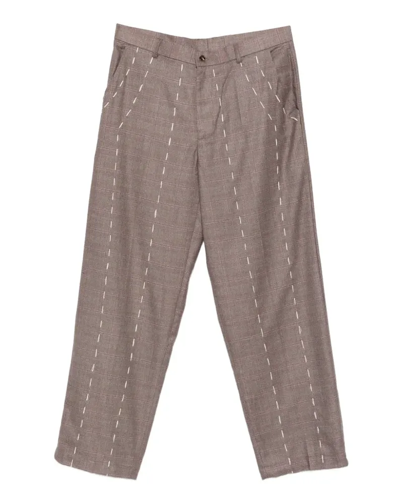 KidSuper dash plaid trousers - Braun Braun