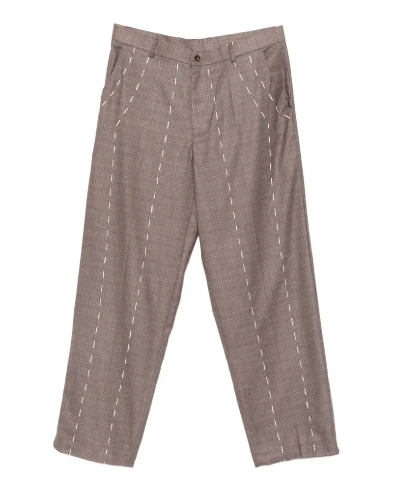 KidSuper dash plaid trousers - Braun Braun
