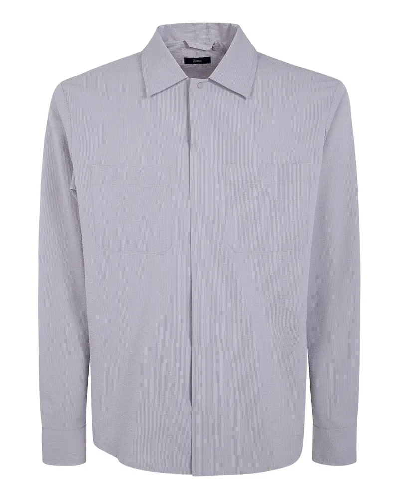 Herno seersucker-textured shirt jacket - Grau Grau