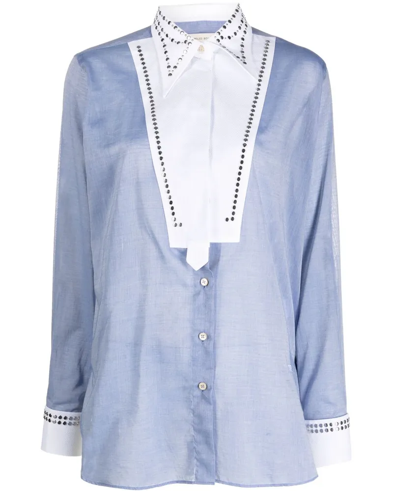Wales Bonner Hemd mit Nieten - Blau Blau