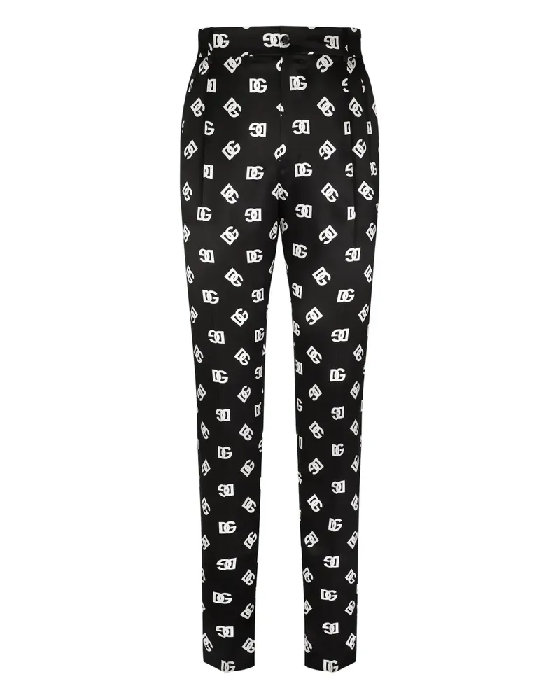 Dolce & Gabbana Hose mit Logo-Print - Schwarz Schwarz
