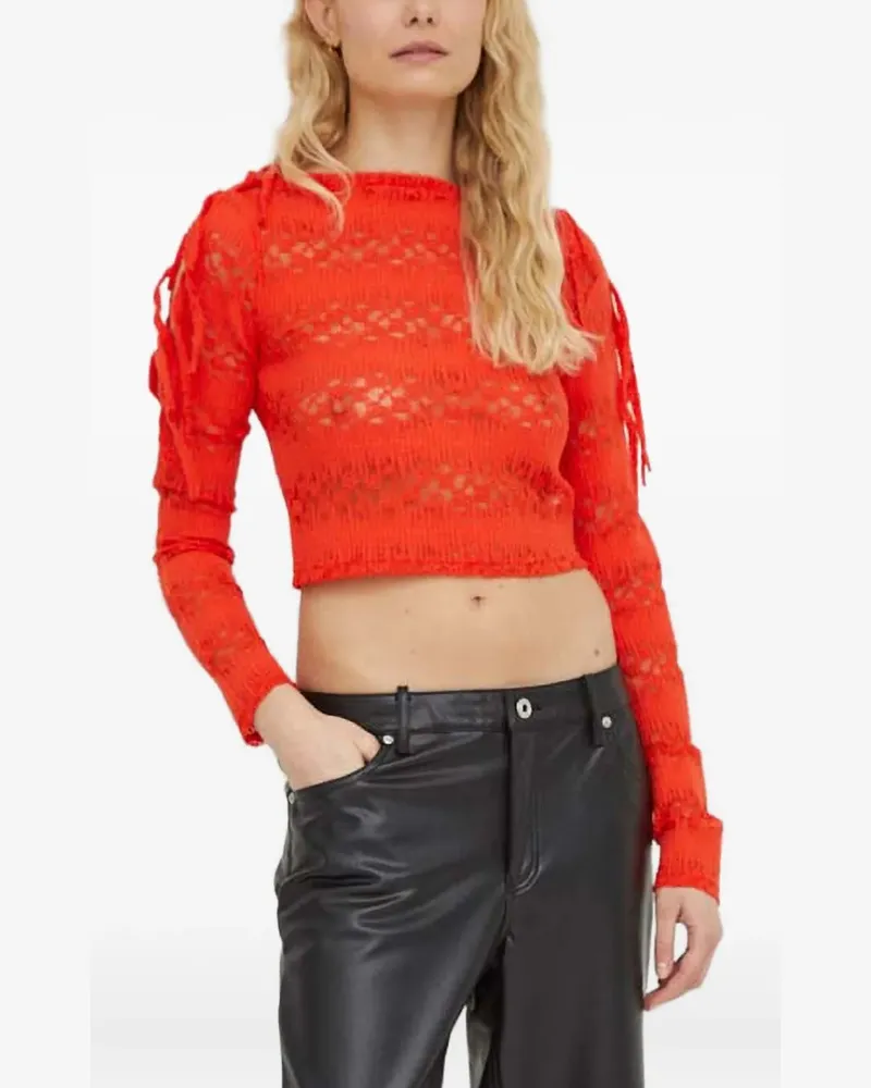 Won Hundred tie-detail open-knit top - Rot Rot