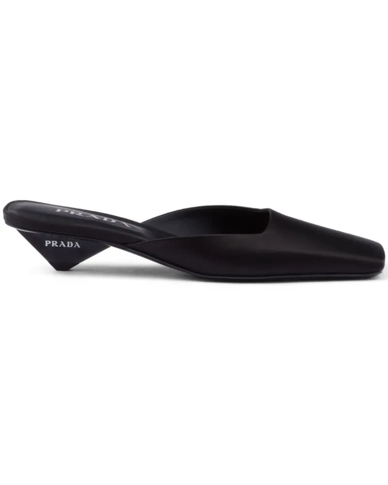 Prada Mules mit eckiger Kappe - Schwarz Schwarz