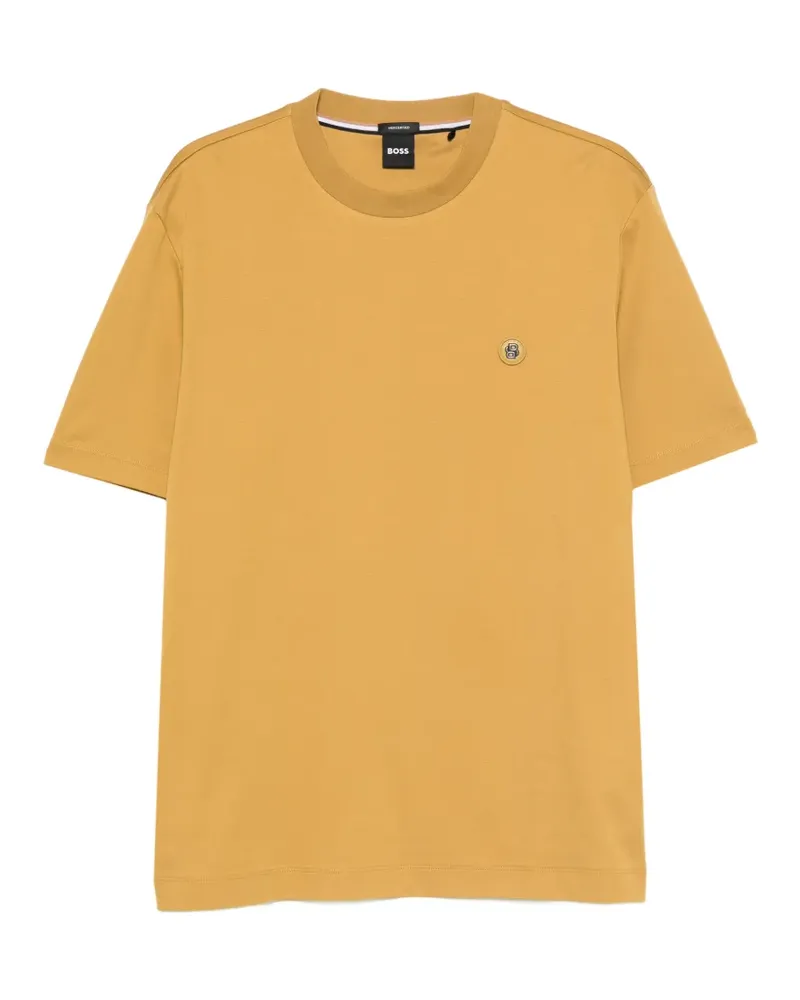 HUGO BOSS logo-embroidered T-shirt - Gelb Gelb
