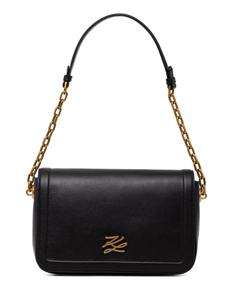 Karl Lagerfeld logo-plaque chain-link shoulder bag - Schwarz Schwarz