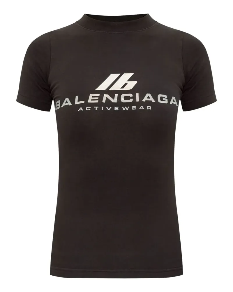 Balenciaga T-Shirt mit Logo-Verzierung - Schwarz Schwarz