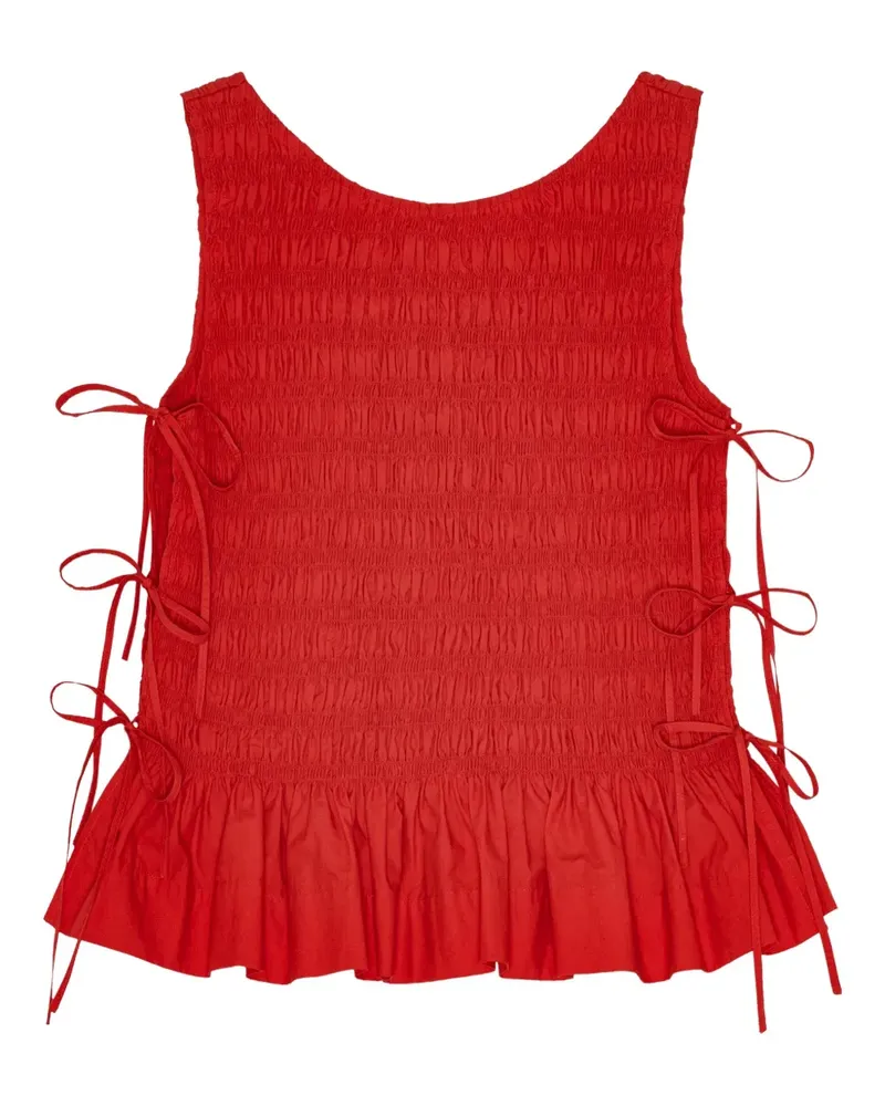 Ganni Oberteil aus Chambray - Rot Rot
