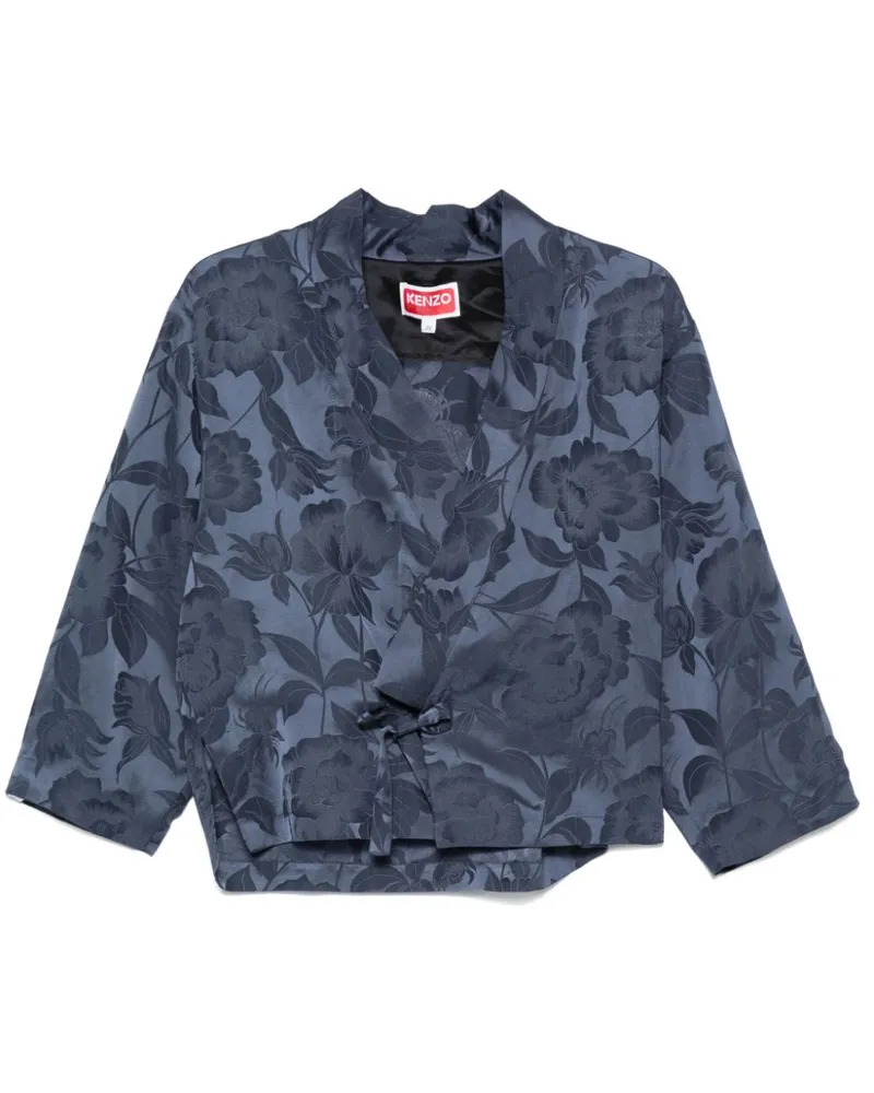 Kenzo Jacquard-Jacke mit Blumenmuster - Blau Blau