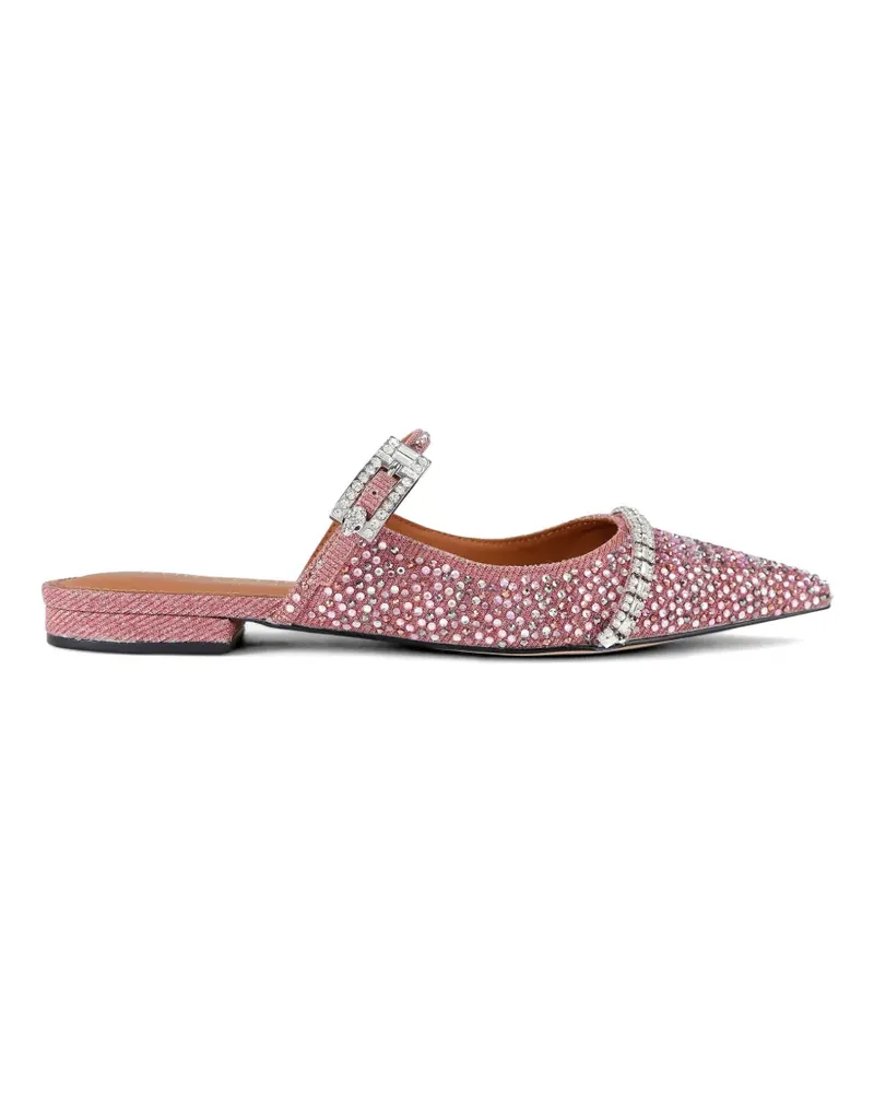 Kurt Geiger Flache Mules mit Kristallschnalle - Rosa Rosa