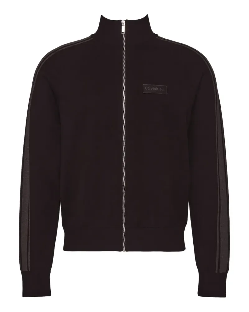 Calvin Klein logo-patch side-stripe jacket - Schwarz Schwarz