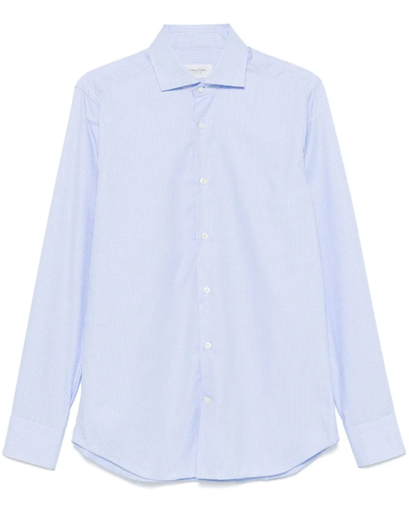 Tintoria Mattei Hemd mit Jacquardmuster - Blau Blau