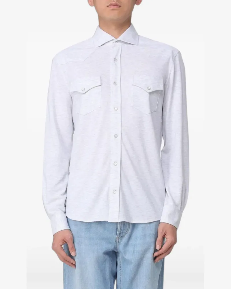 Brunello Cucinelli Jerseyhemd im Western-Style - Grau Grau