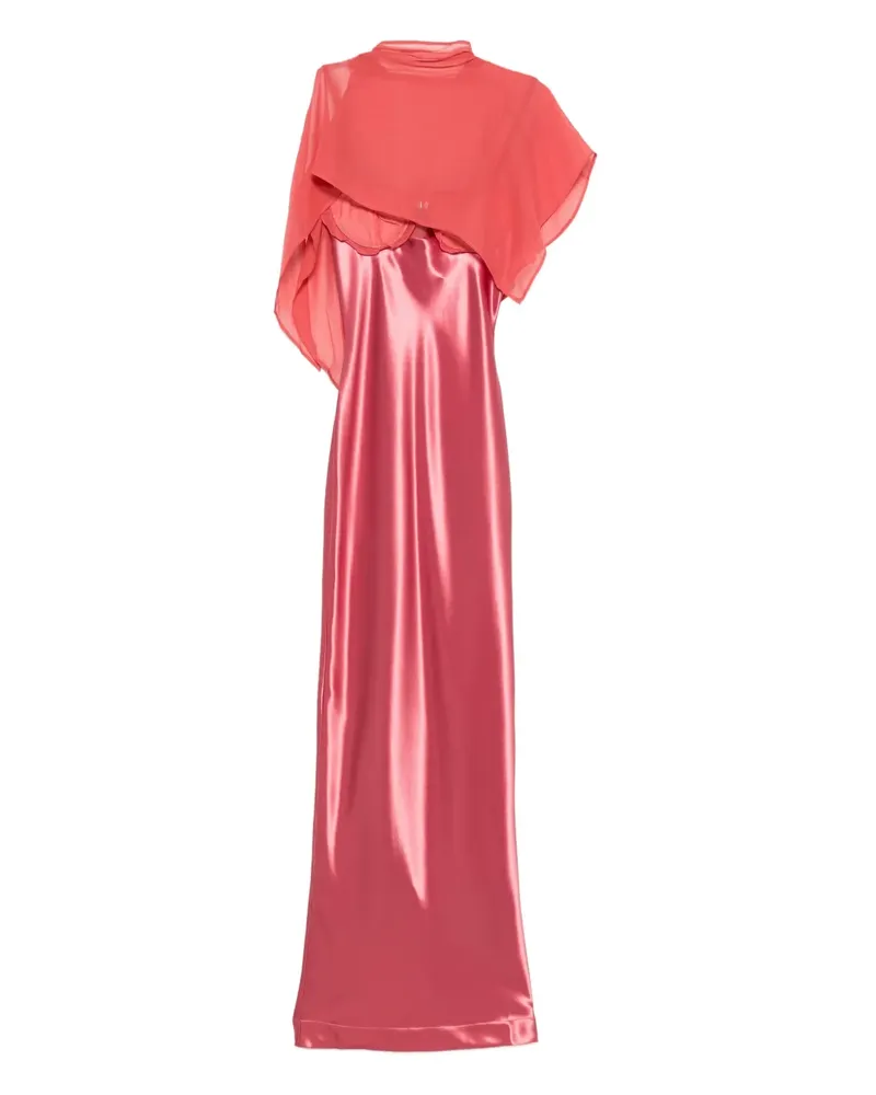 Paris Georgia Suki Cape-Kleid aus Satin - Rosa Rosa