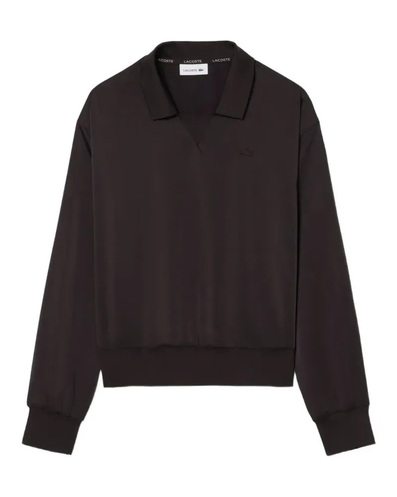 Lacoste relaxed-fit satin polo top - Braun Braun