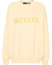 ROTATE Birger Christensen Sweatshirt mit Logo-Stickerei Gelb