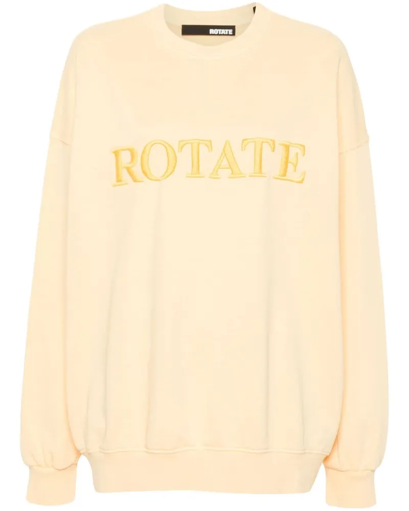 ROTATE Birger Christensen Sweatshirt mit Logo-Stickerei - Gelb Gelb