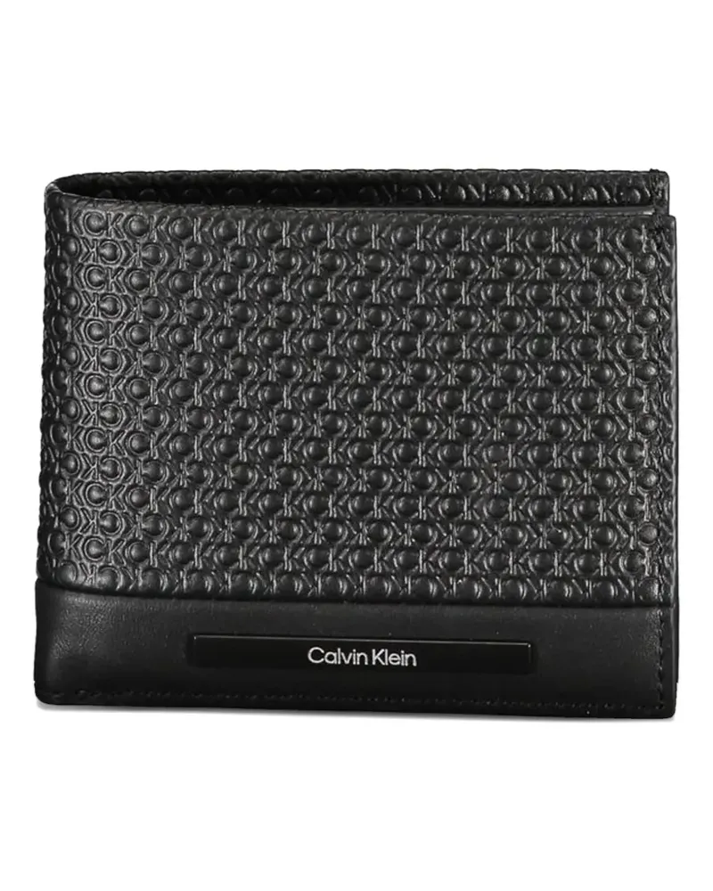 Calvin Klein monogram-embossed leather wallet - Schwarz Schwarz