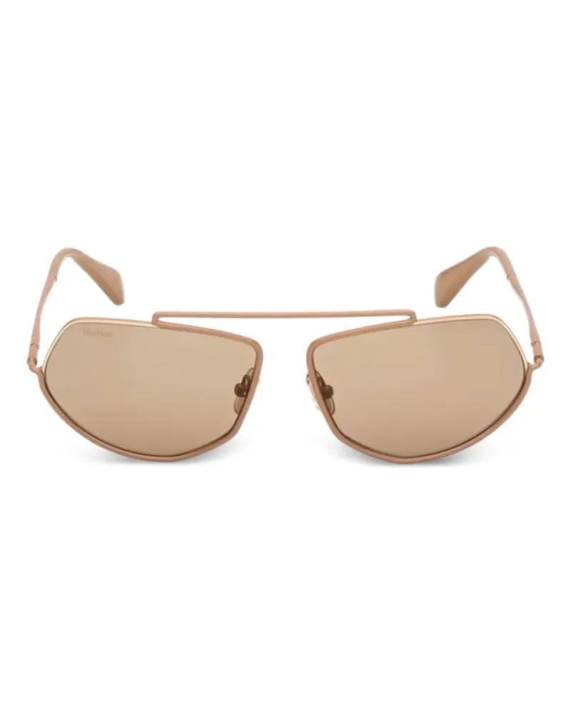 Max Mara Sonnenbrille mit geometrischem Gestell - Nude Nude