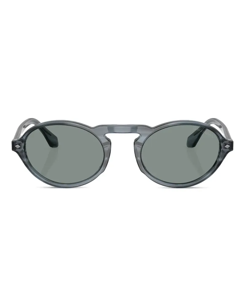 Giorgio Armani striped round-frame sunglasses - Grau Grau