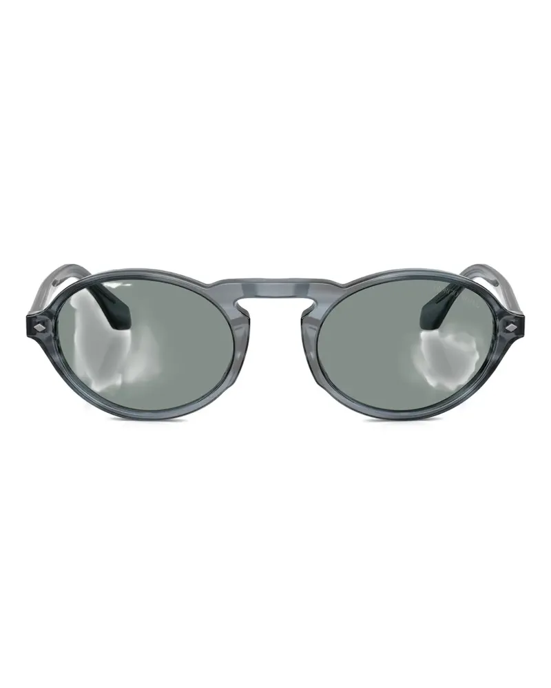 Giorgio Armani striped round-frame sunglasses - Grau Grau