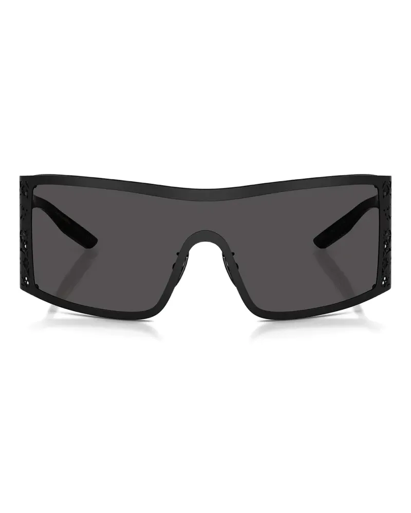 Dolce & Gabbana Sonnenbrille mit Shield-Gestell - Schwarz Schwarz