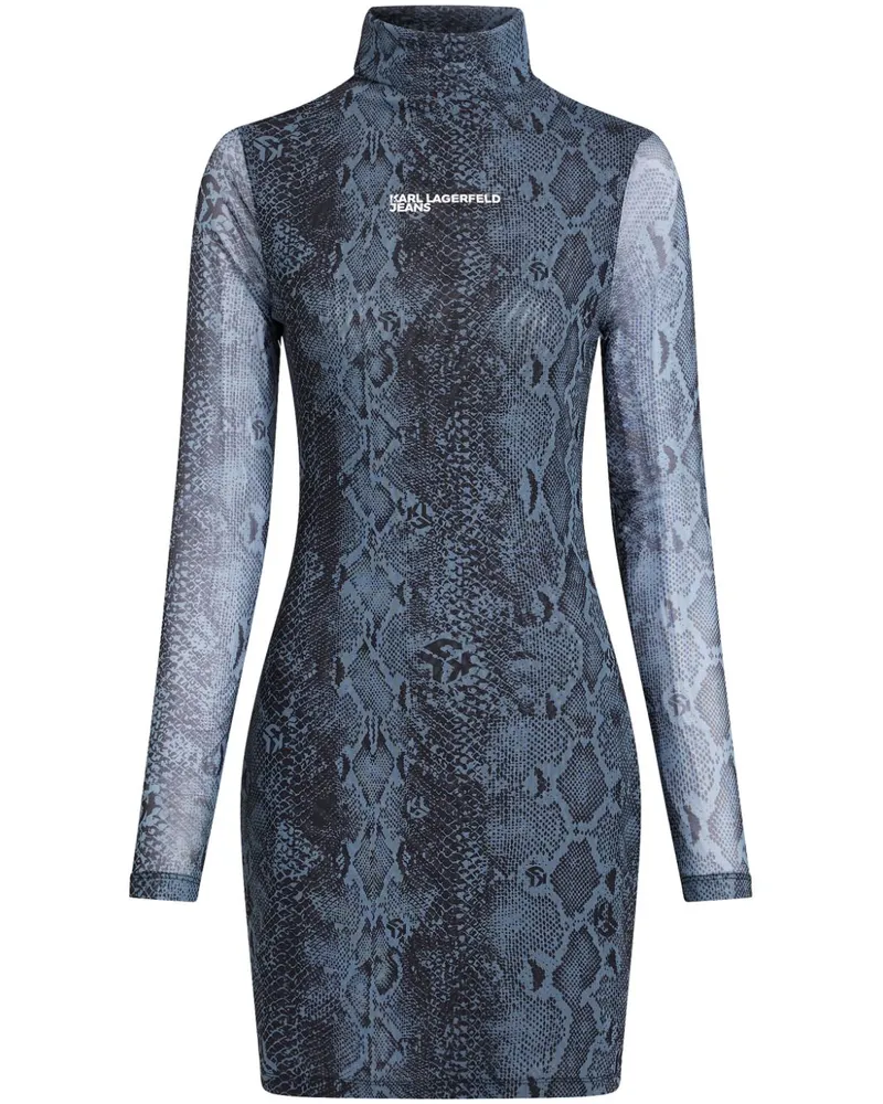 Karl Lagerfeld Kleid mit Schlangen-Print Blau