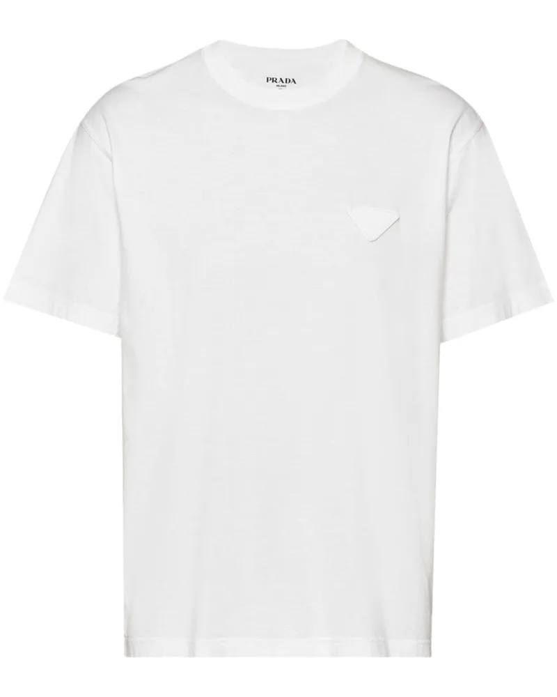 Prada T-Shirt mit Triangel-Logo - Weiß Weiß