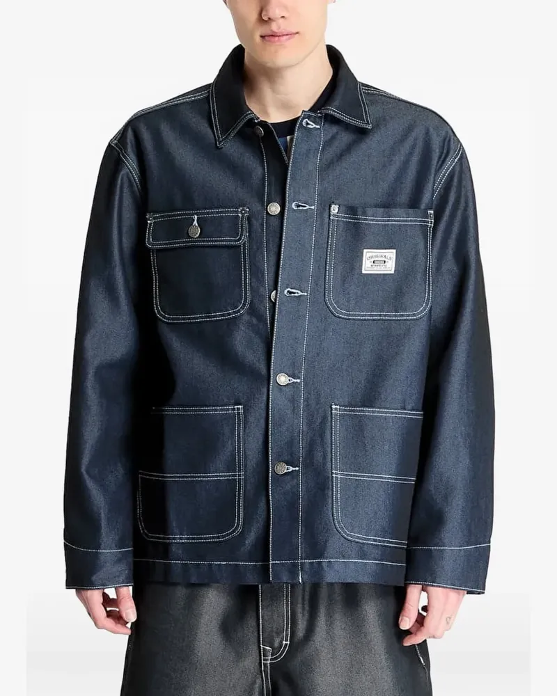 Guess Originals Chore Jeansjacke mit Kontrastnähten - Blau Blau